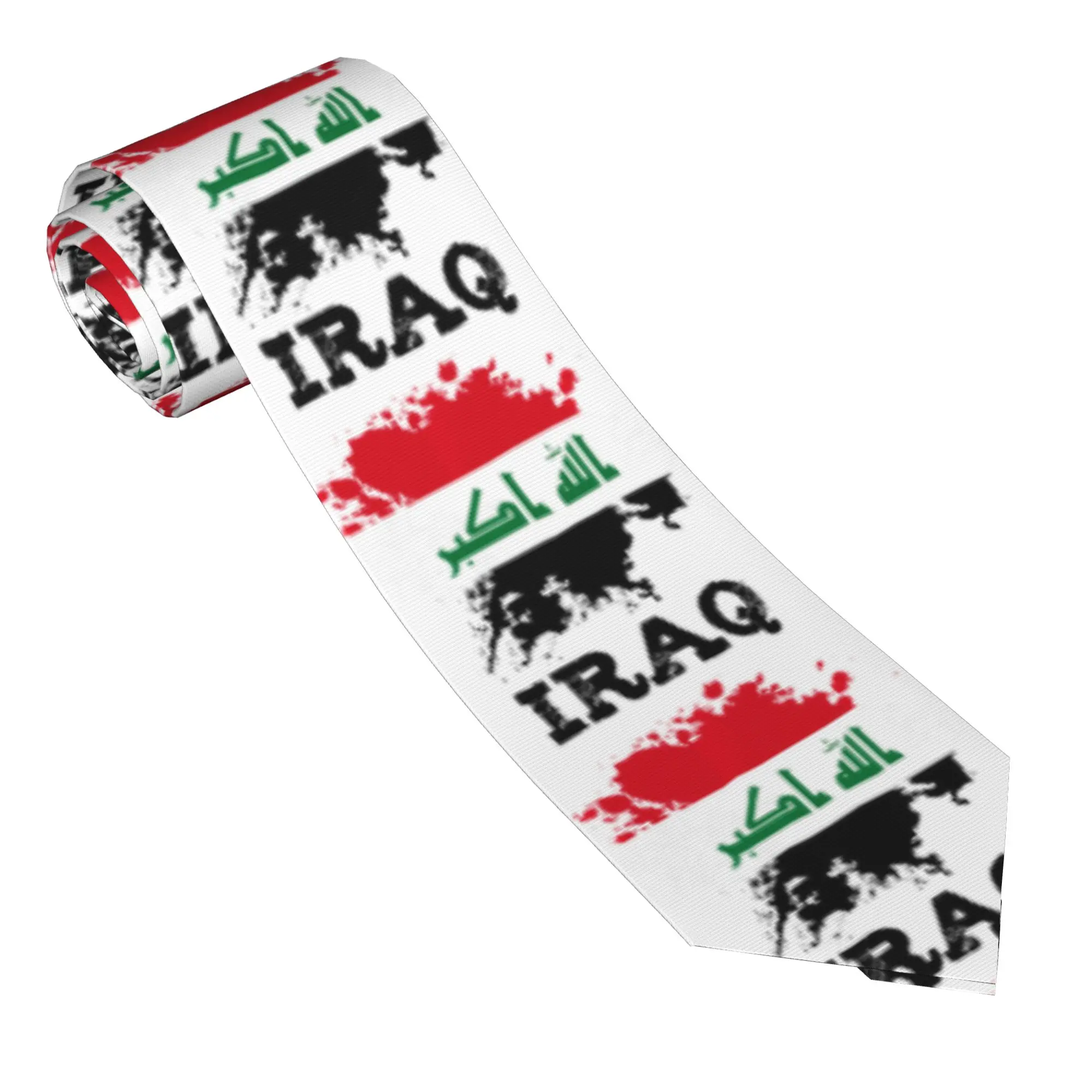 Iraq Flag Iraqi  Tie  Wedding Party Neck Ties Classic Elegant Neck Tie For Adult Custom Collar Tie Necktie Gift Idea