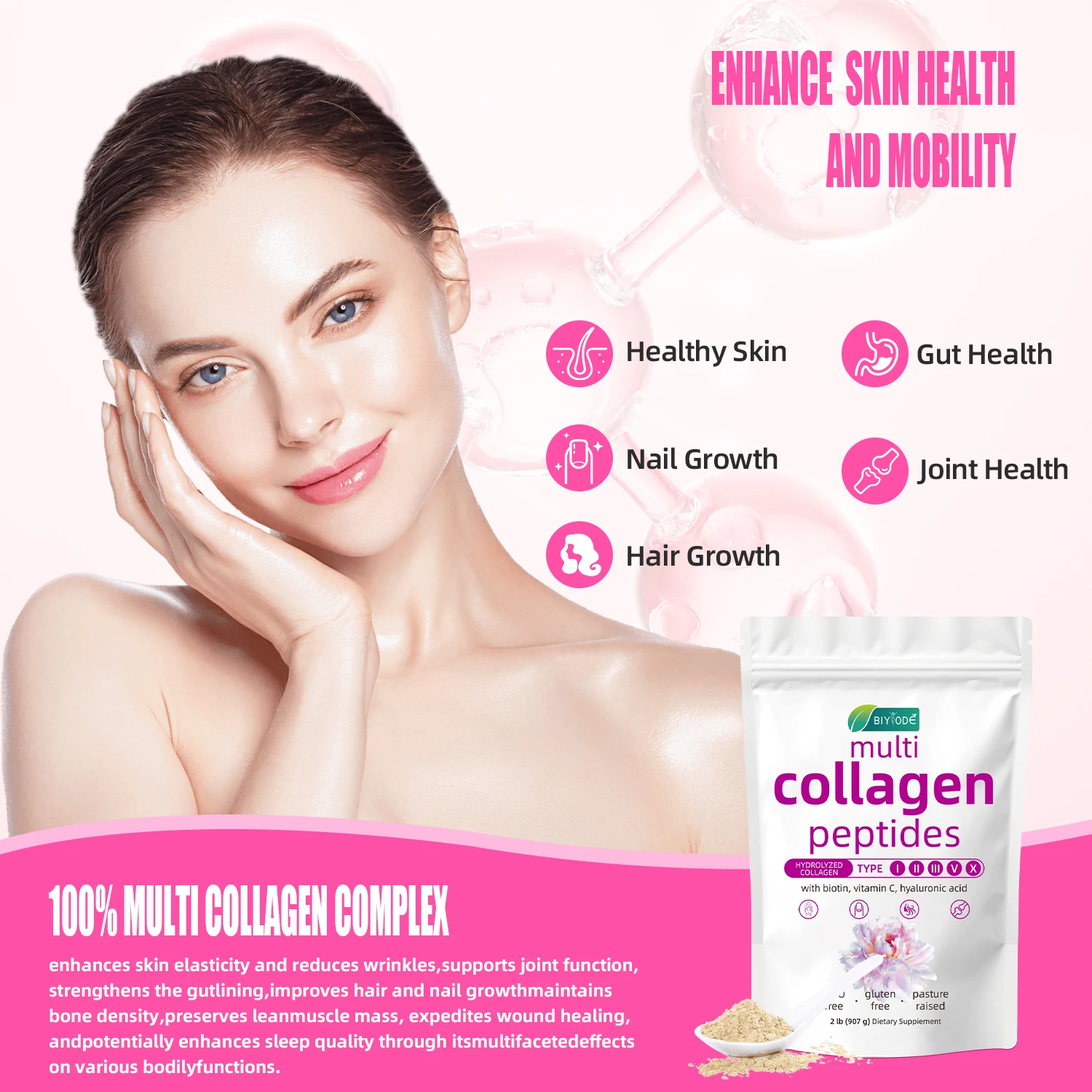 

Collagen Peptide Powder for Beauty And Health Skin Hair Nails