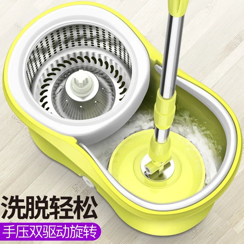 Trapeador automático con ocho fregonas, ligero y ahorrador de energía, manos libres, cesta de Metal de doble accionamiento para el hogar