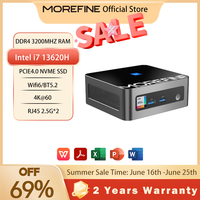 MOREFINE M9 Pro Mini PC with 13th Gen Core i7-13620H 16G DDR4 RAM1TB PCIe4.0 NVME SSD Desktop Computer Support 4K Screen Display