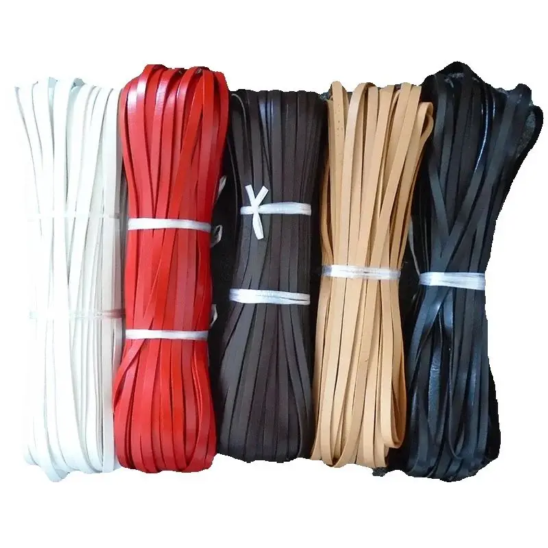 ZXZ 3 Meters Black/White/Red/Brown/Natural 10mm Flat Genuine Real Leather Strap Cord 10x2mm String Lace Thong For Jewelry Making