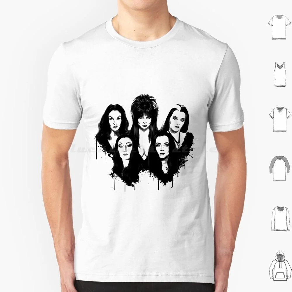 Goth Queens-, Vampira , Lily , Morticia T Shirt Cotton Men Women DIY Print Spooky Sexy Boobs Scary Movie Mistress Of The Dark