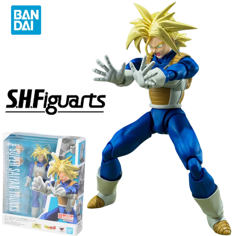 

Bandai Genuine Dragon Ball Anime Figure SHF Super Saiyan TRUNKS Action Figure Toys for Children Gift Collectible Model Ornaments