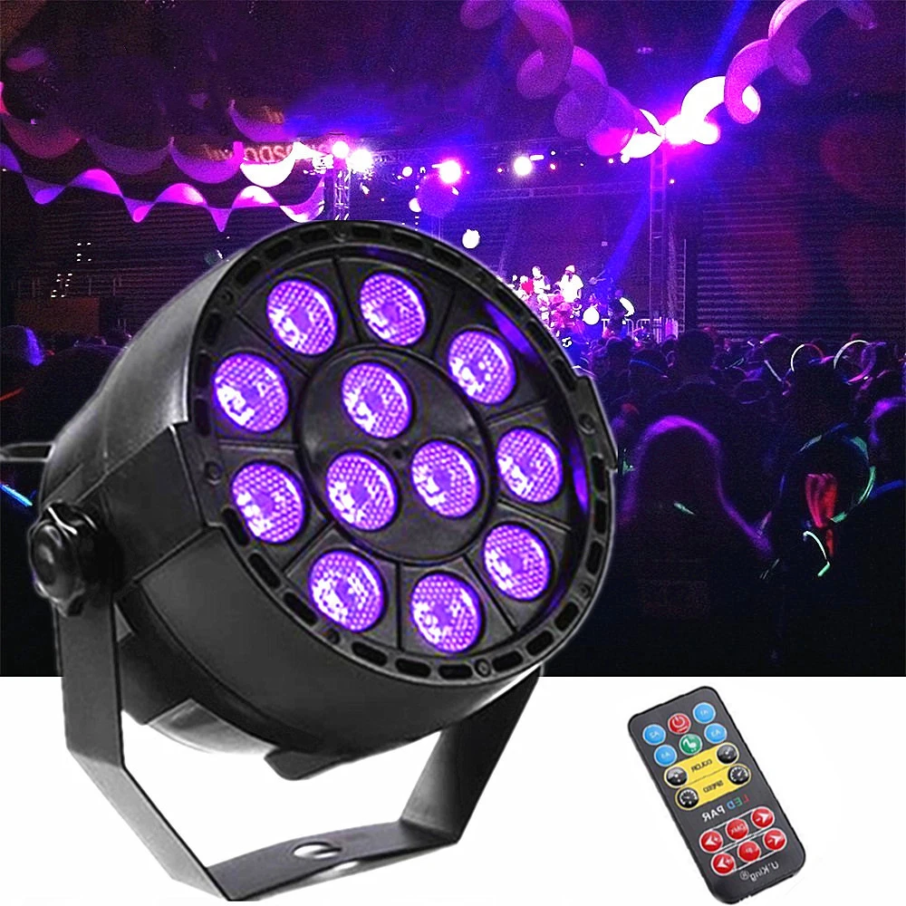 12/18/36leds par luz dj discoteca efeito de palco uv luz com dmx512 para o natal casamento aniversário festa em casa iluminação decoração