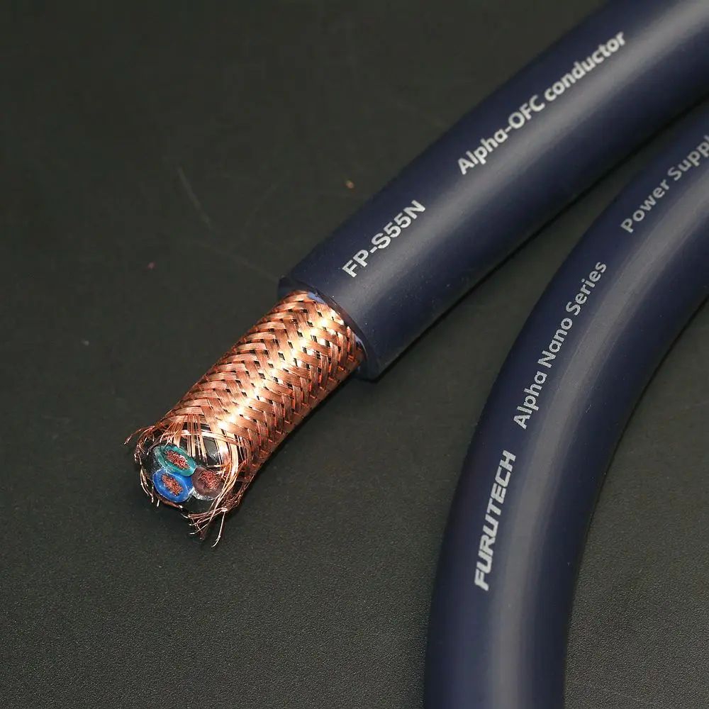 

Japanese Furutech FP-S55N Nano Gold and Silver 5.6 Square High Power Power Cable Wall Wire HiFi Amplifier Connection Cable