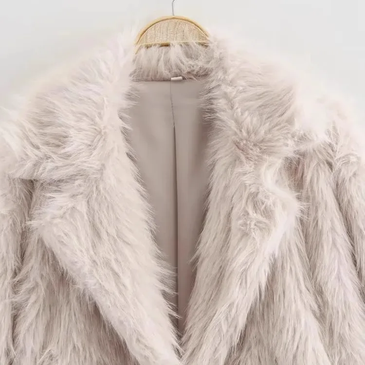 ZBZA Autunno delle Nuove Donne Street Sle Pelliccia Artificiale Effetto Cappotto Jaet Faionable Capispalla 638258