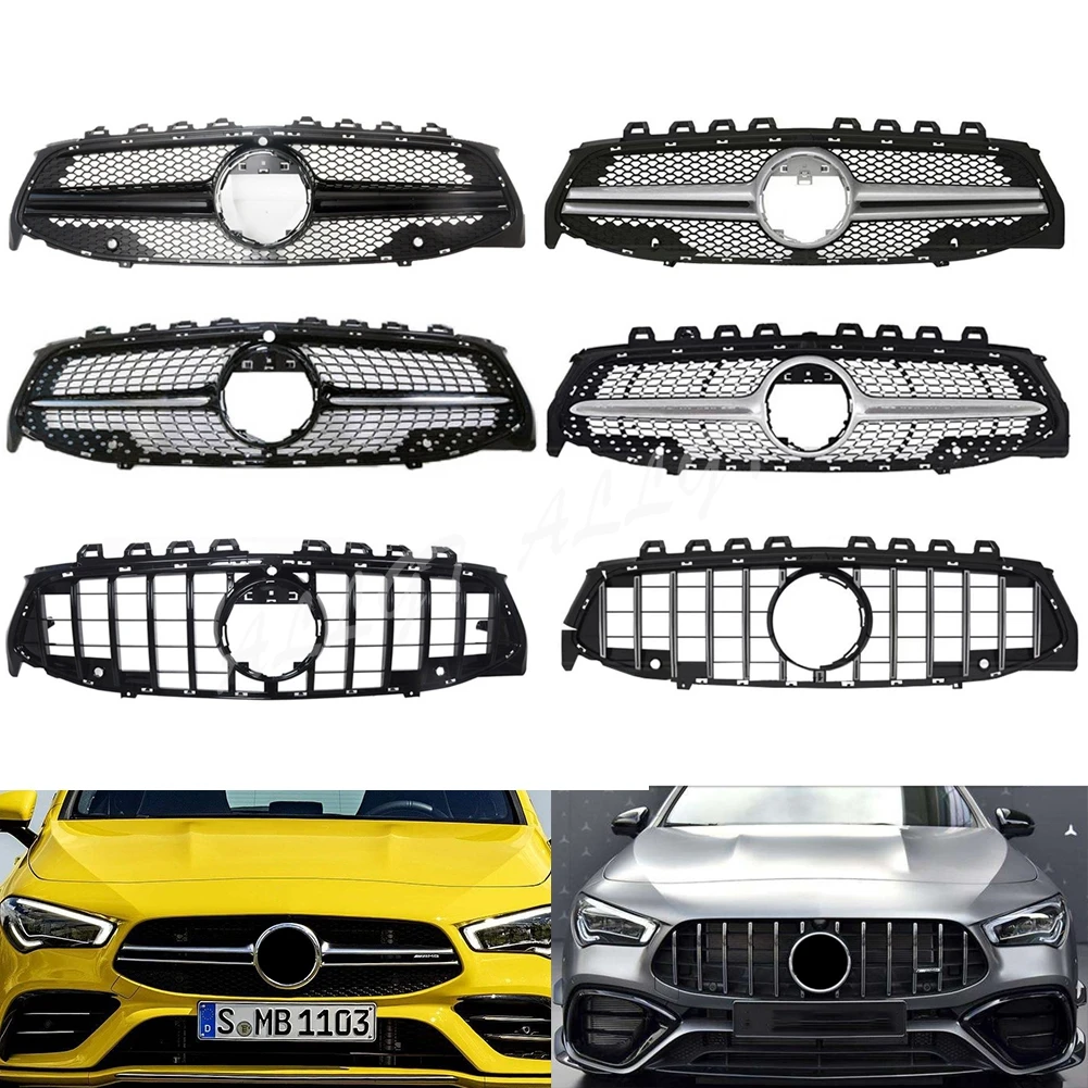 

Car Front Racing Grille Billet Bumper Upper Facelift Grill Fit For Mercedes-Benz W118 CLA Class 2020 2021 AMG GTR Diamond Style