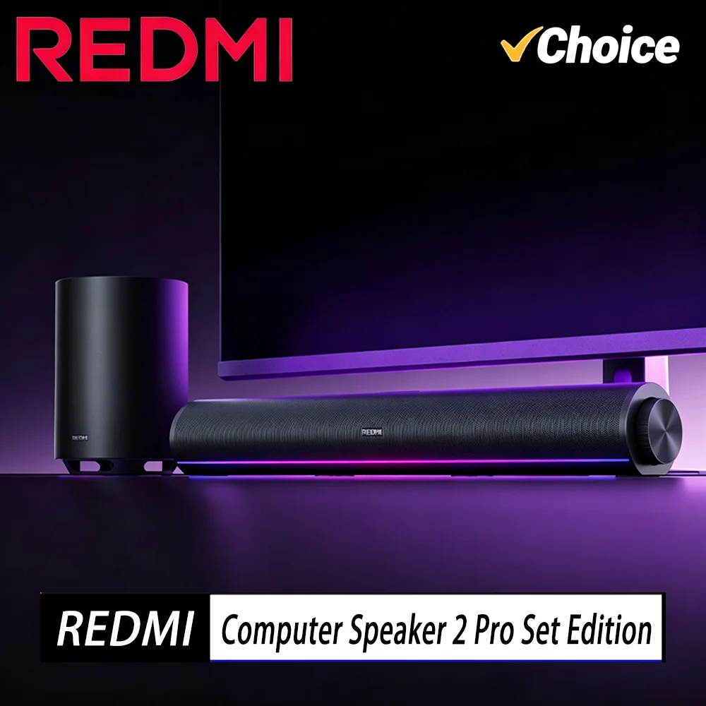 2026 Redmi Computer Speaker 2 Pro Set, 2.1 Desktop Soundbar with Wireless Subwoofer, 36W, RGB Lights, Bluetooth 5.3, 5 EQ Modes