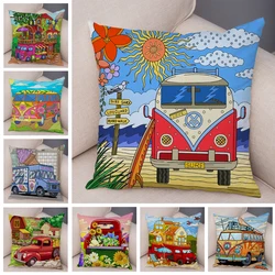 Cartoon huihua printing pattern decorative pillow sleeve  house sofa bedroom car room  case