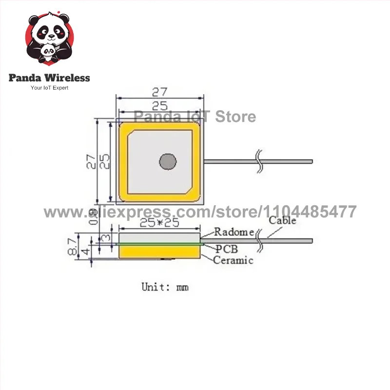 5PCS 1575R-A GPS Passive Ceramic Patch Antenna Built-in Navigation Positioning omnidirectional for RC FPV Racing Drone