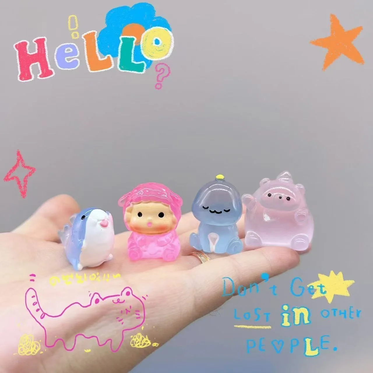 

100pcs Resin Blind Box Animal Creative Desktop Decoration Luminous Model Home Landscape Table Garden Blind Bag Animal Gift