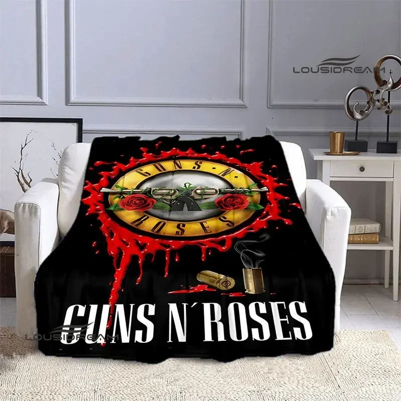 

Guns n'roses band retro printed blanket Flannel Soft Comfort Blanket Home Travel Blanket Kids Warm Blanket birthday gift