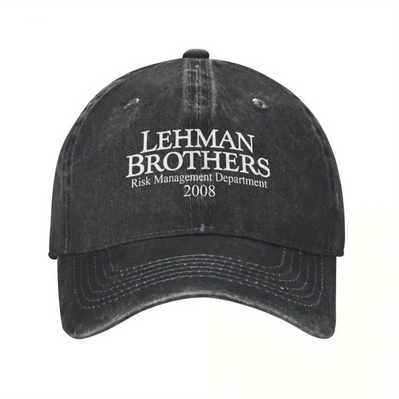 DistMurcia Washed Snapback Hat Lehman Brothers Risk Management 2008 Unisex Baseball Cap