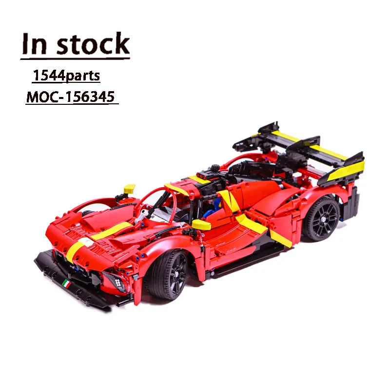 MOC-156345 New 499P Hypercar Assembly Stitching Building Blocks Model  1544 Car Parts Building Blocks Kids Birthday Toy Gift