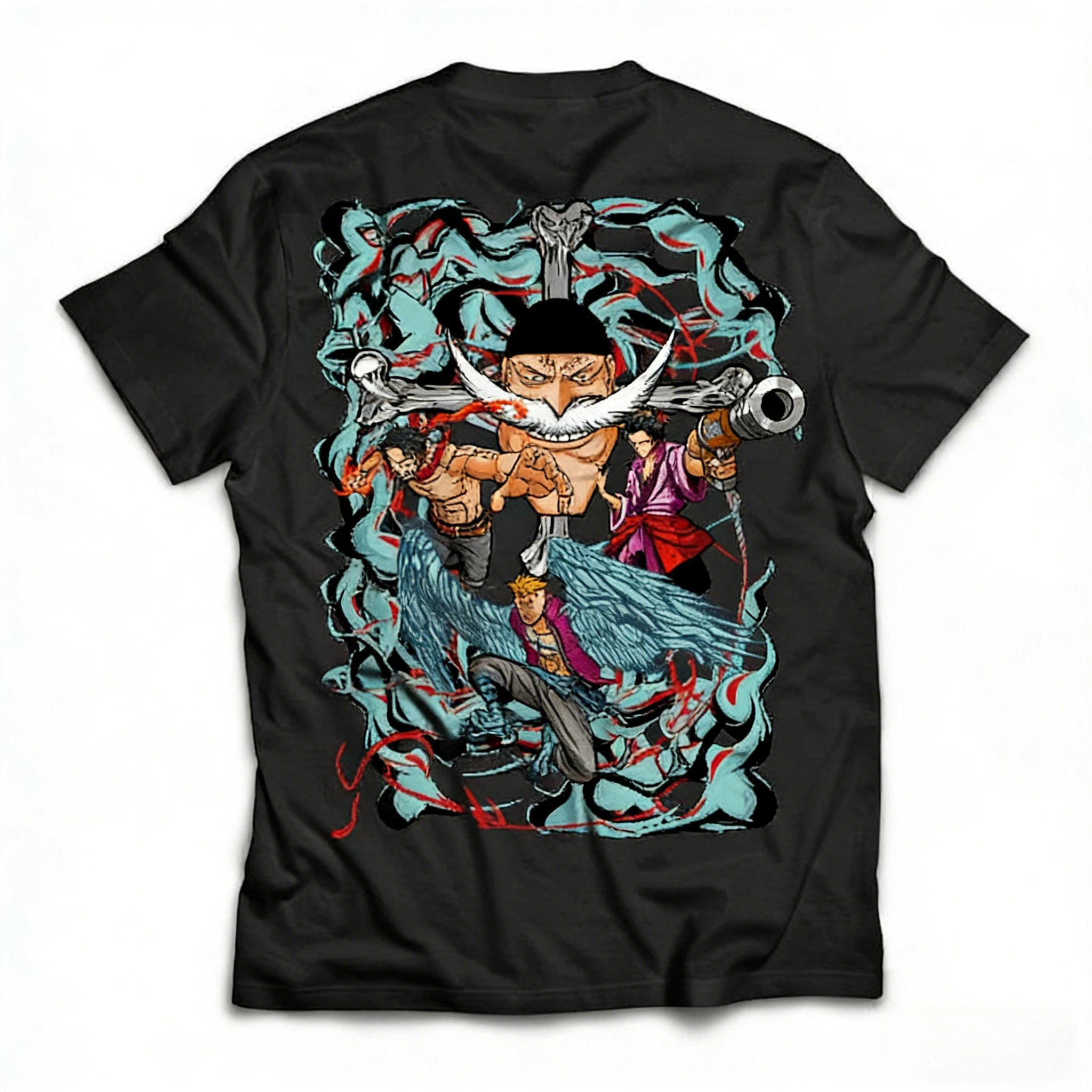 Whitebear القراصنة الرجال والنساء 2026 صيف جديد أنيمي مطبوعة الأمريكية عادية الوالدين الطفل القطن قصير الأكمام