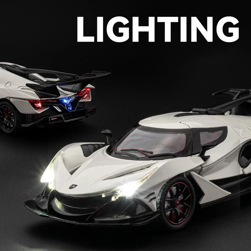 1:24 Apollo IE Intensa Emozione Alloy Car Diecasts & Toy Vehicles Car Model Sound and light Pull back Car Toys For Gifts