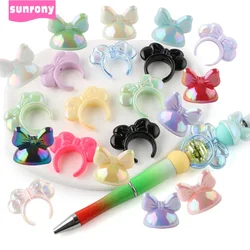 Sunrony 10-30Pcs New Acrylic Resin Bow Tie Beads Cap Plastic For Jewelry Making DIY Handmade Pen KeyChain Earring Accessories