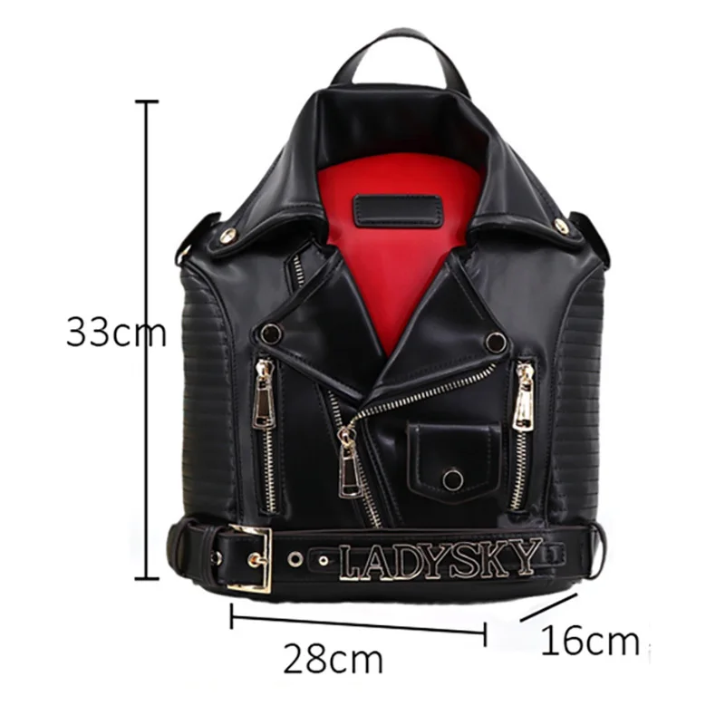 Jacket Fashion Backpack Punk Style Women's Backpack High Quality Clothes Shape Microfiber Mochilas Mujer Femininas Bolsos