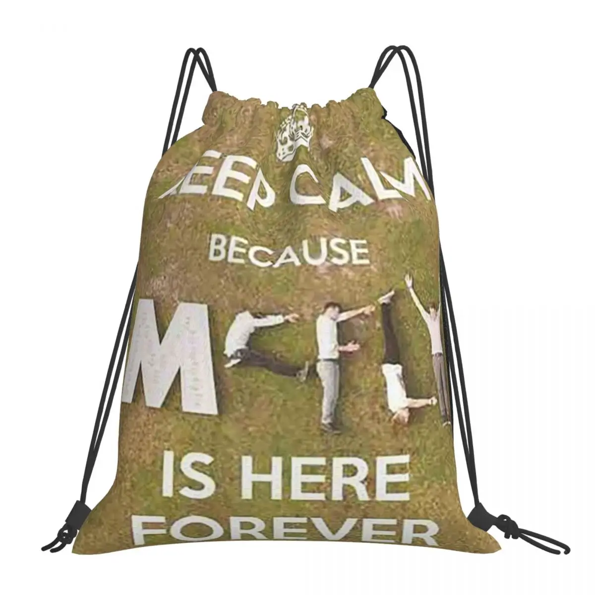 Keep Calm...McFly's Here Forever Backpacks Drawstring Bags Drawstring Bundle Pocket Sports Bag Book Bags For Travel School