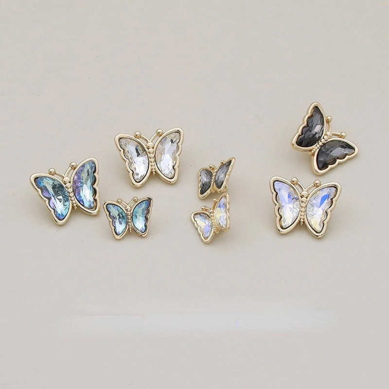 16/23mm Colorful Butterfly Gold Alloy Buttons for Sewing Coat Sweater Cardigan Scrapbooking Sewing Shank Buttons DIY Craft