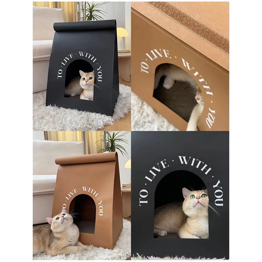 

Toocatoot environmentally friendly kraft paper bag cat nest cat scratching board is universal in all seasons