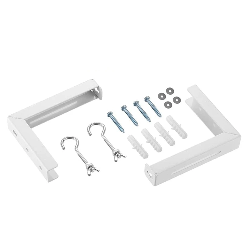 L suportes para montagem parede, extensão ajustável, ganchos montagem, capacidade 20kg