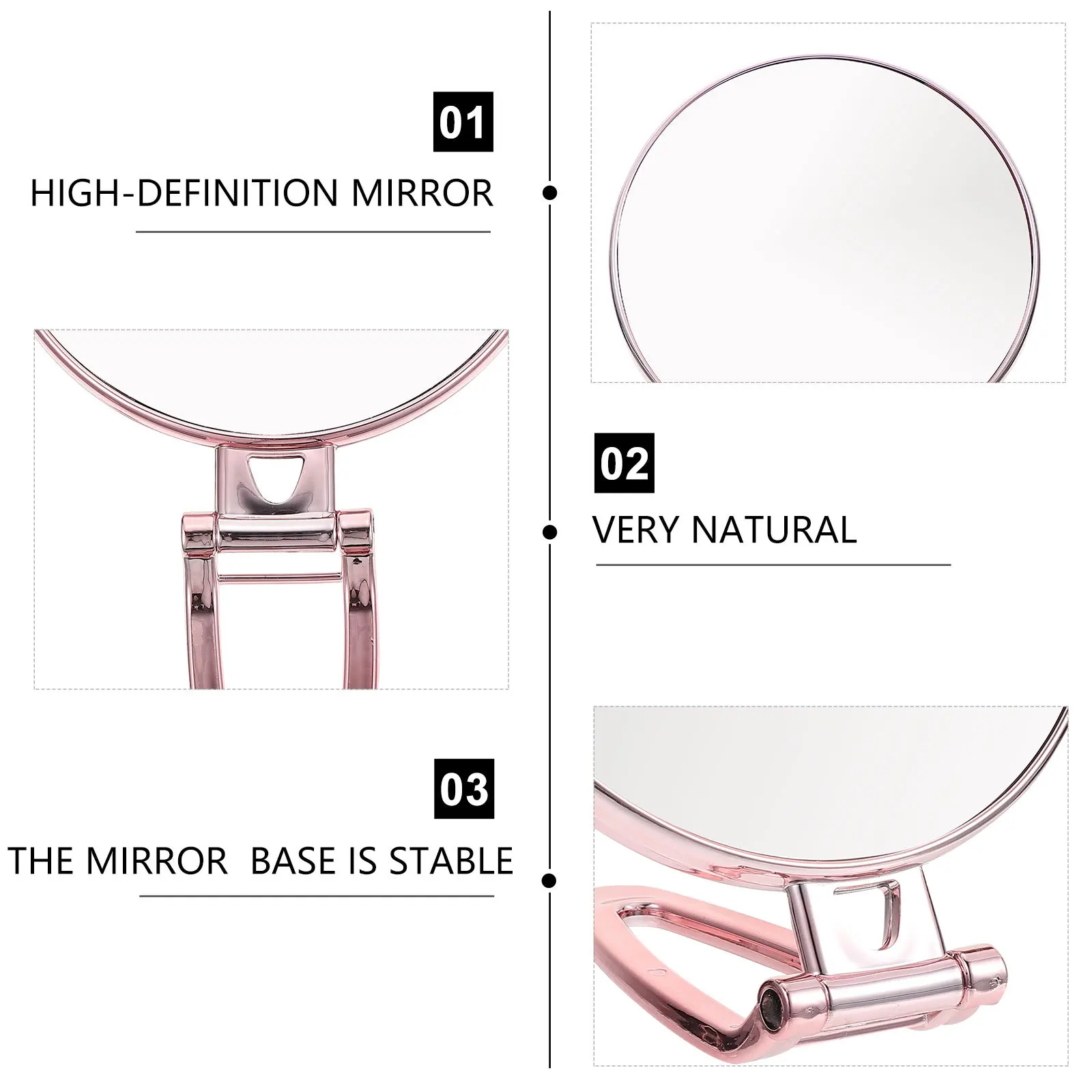 Double Sided 3X Magnifying Handheld Mirror Premium Desktop Mirror for Makeup Shaving Plucking Swivel Standing Tabletop
