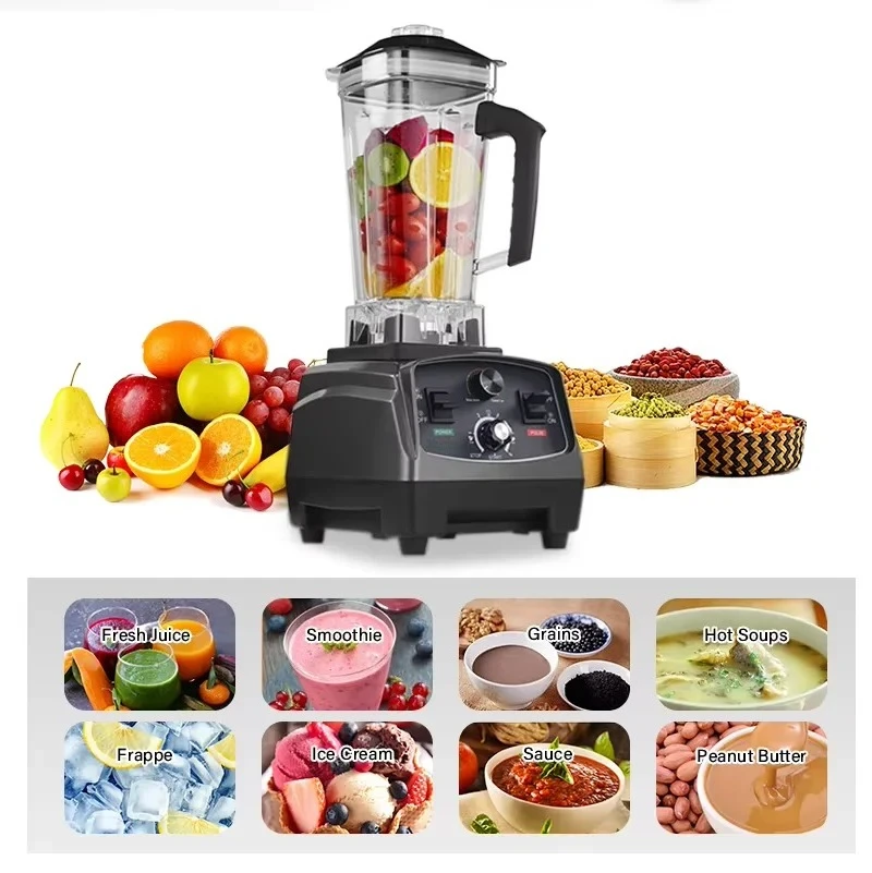 Timer‑Controlled Blender, Kitchen Countertop High‑Speed Blender Food Processor