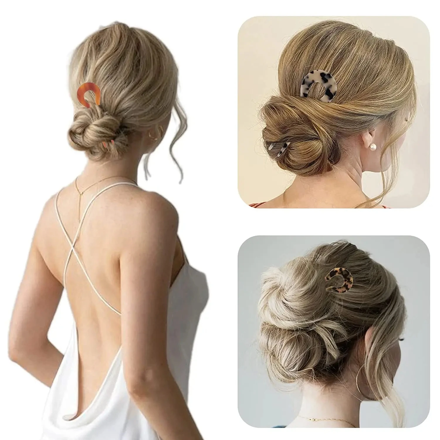 Simple Hairpin French Style Hair Stick Pin U Shaped Hairpin Bride Hair Accessories for Women Girls Hairstyle Pin Headwear