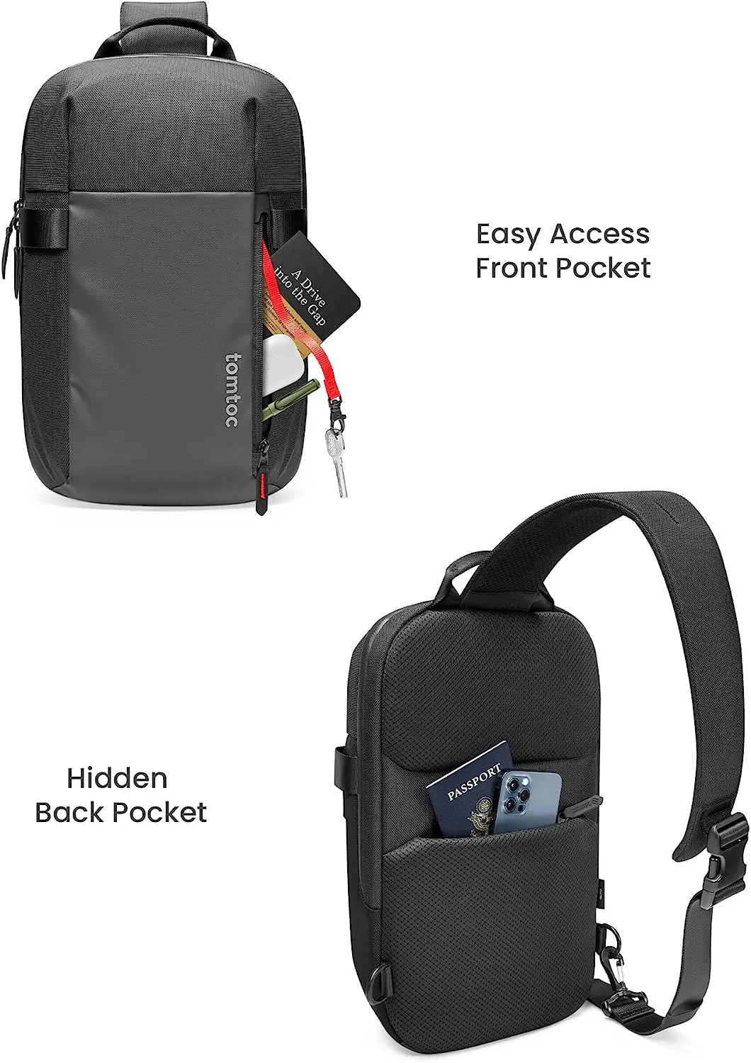 Imagem -02 - Bolsa Compacto Edc Sling Crossbody Bolsa Mochila de Ombro no Peito Apto para até 14 Macbook Pro m1 m2 A2779 A2442 14
