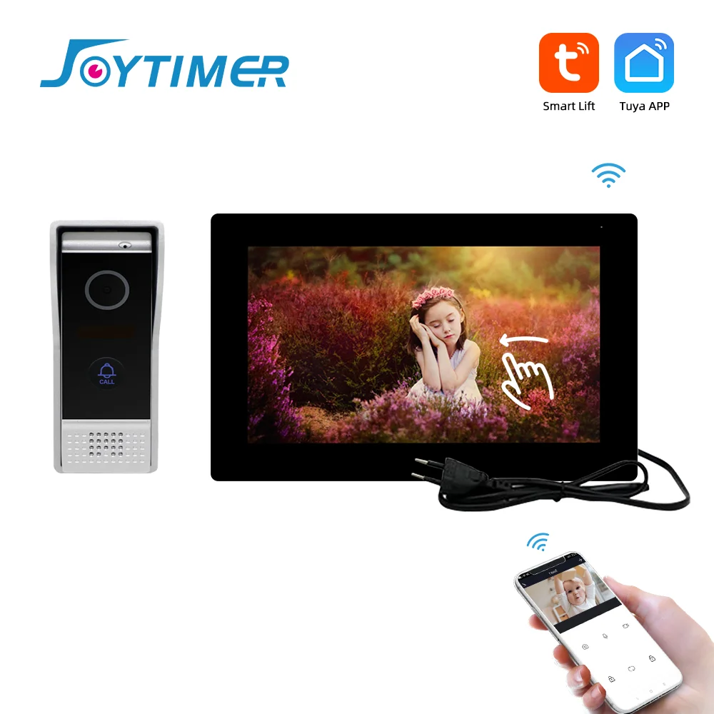 Joytimer WiFI Smart Video Door phone Video Intercom System Apartment Villa AHD Video Doorbell Full Touch Screen Motion Detection