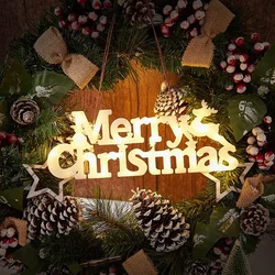 Christmas Decoration 2024 New Year Xmas Merry Christmas LED Letter Tag Light String Fairy Garland Home Decoration Christmas Noel