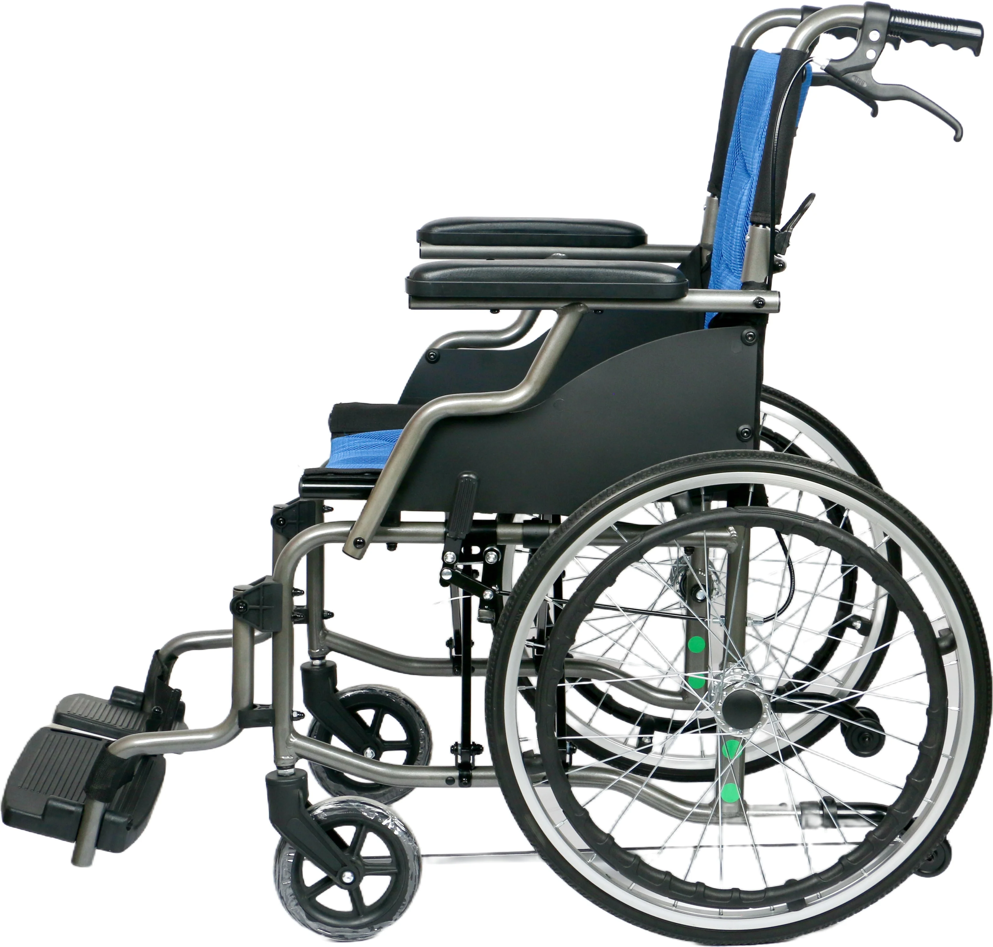 Adjustable Folding Manual Wheelchair, 150kg Capacity