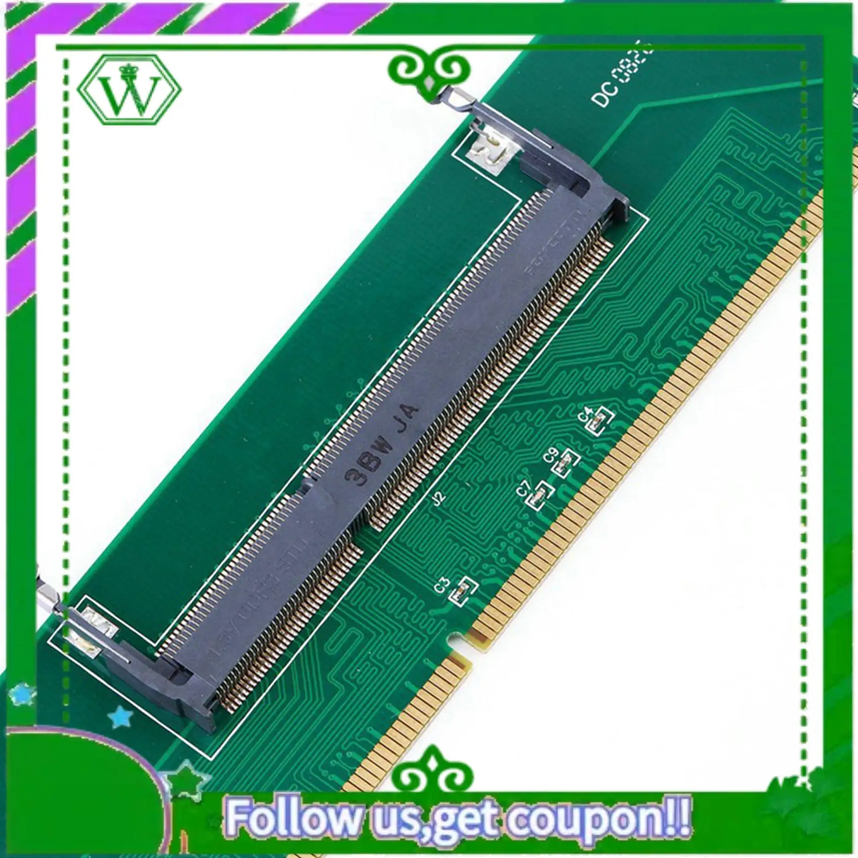 

ABIK-3X 1.5V DDR3 204 Pin Laptop SO-DIMM To Desktop DIMM Slot Memory Adapter
