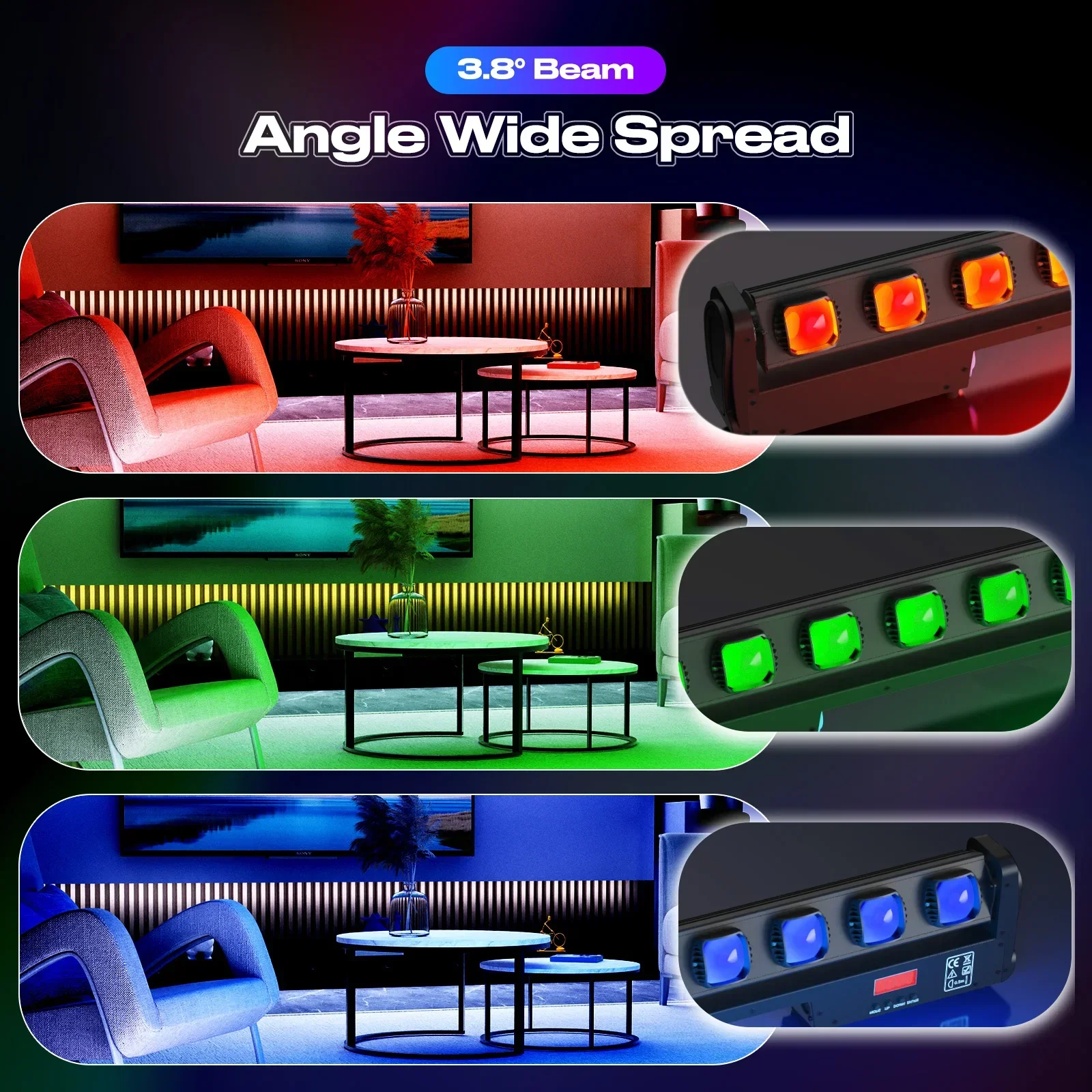 

Светодиодный прожектор 251W RGBW для подсветки стен, DMX-управление, сценическое освещение для дискотек, караоке, баров, свадеб, лучистые светильники