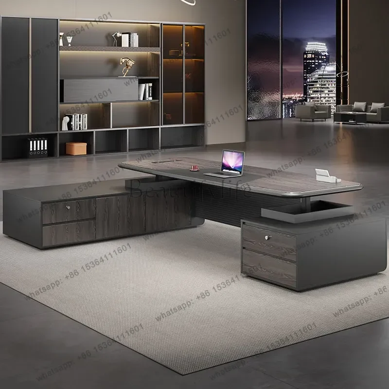 Dual-Motor Electric Height Adjustable Executive Desk Modern Smart Standing Workstation