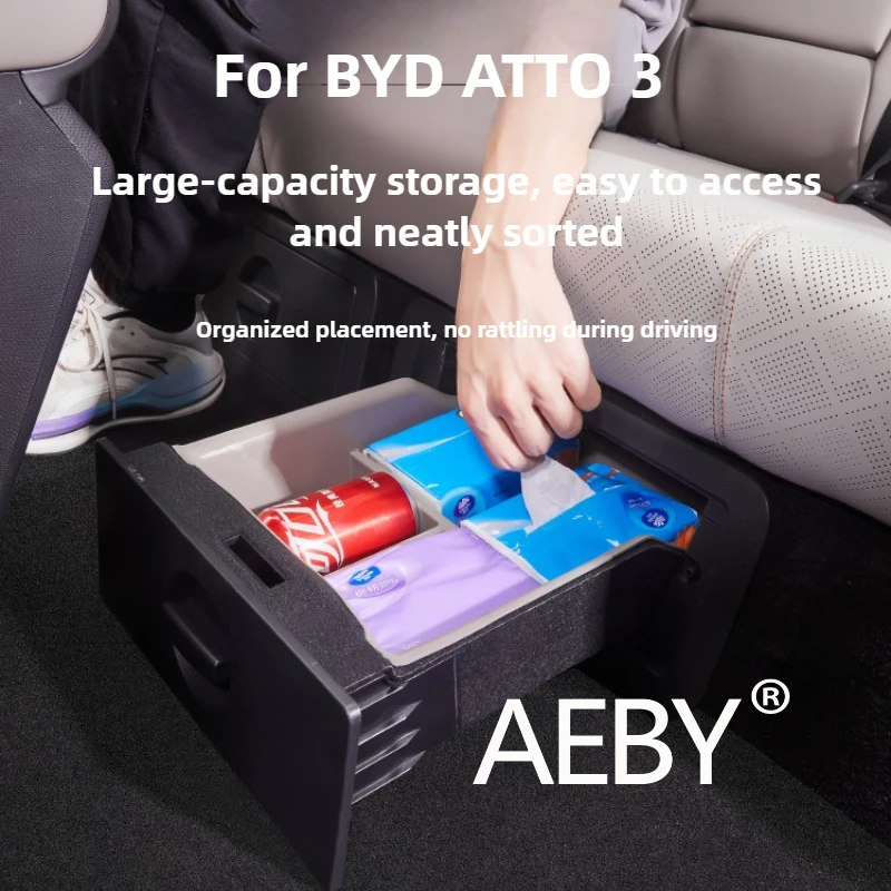 

AEBY For BYD ATTO 3 Smart Driving Edition 2025 Silicone Non-Slip Under Seat Organizer,Silicone Non-Slip Tray,Hidden Compartment