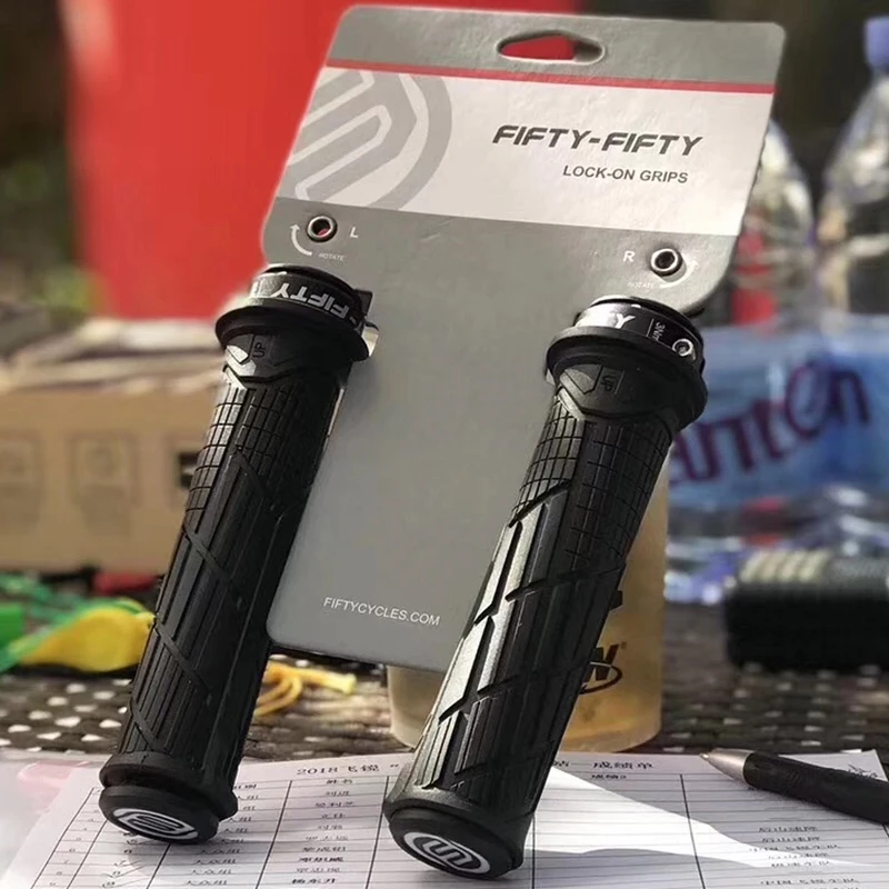 

FIFTY-FIFTY MTB Bicycle Grips Anti-Skid Rubber XC DH AM Bike Handlebar Grips Single Lock-on Mountain Bike Handle Bar Grip Enduro