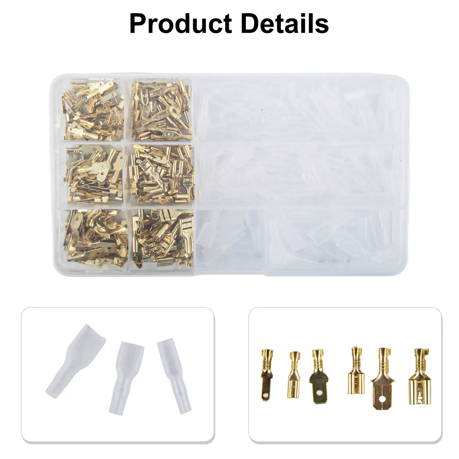 4.8mm Electrical Crimp Kit Long-lasting Performance Robust Metal And Plastic 4.8mm Wire Connectors For Home Electrical Work