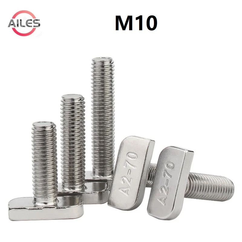

304 Stainless Steel M10 T Shape Scews Aluminum Profile T Slot Photovoltaic Groove Use Square Head Bolts