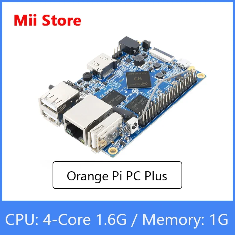 Orange Pi PC Plus Board RAM 1G с 8 ГБ Emmc Flash Мини-одиночная плата с открытым исходным кодом Поддержка порта Ethernet 100M/Wi-Fi