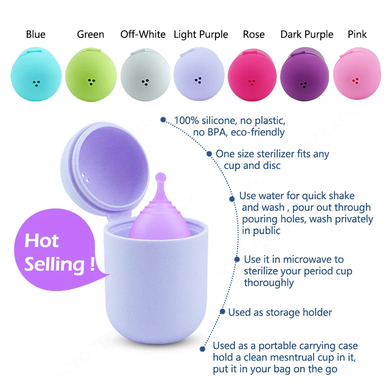 Siliconen Case Sterilisator Bpa-Vrije Reiniger Container Om Te Reinigen En Op Te Slaan Menstruatie Cups Sterilisator