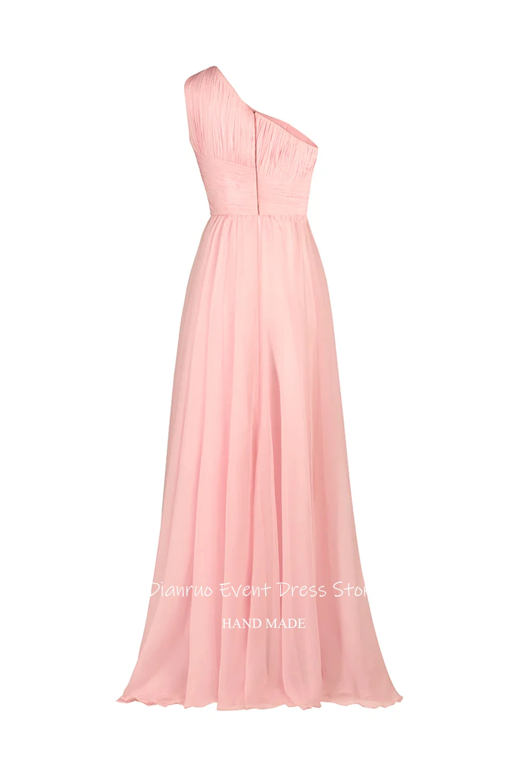 فساتين سهرة Dianruo رشيقة على شكل حرف A مكشكشة أنيقة من الشيفون رداء حفلات بكتف واحد فيستدوس دي فييستا أنيقة مخصصة