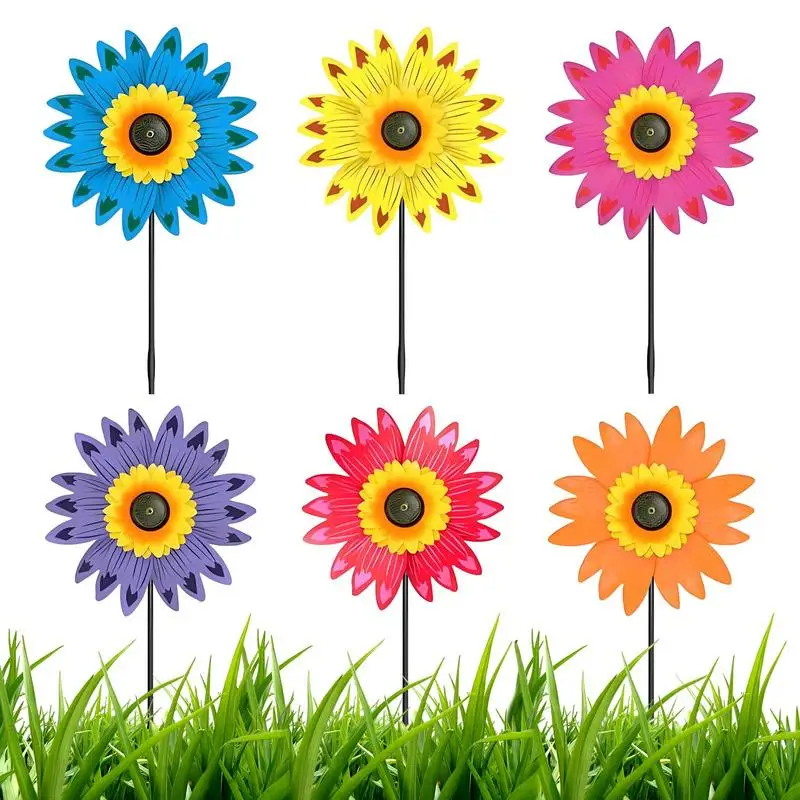 

Wind Spinners Decorative Windmills Waterproof Sunflower Wind Spinner Art For Backyard Lawn Yard Outdoor Decoration