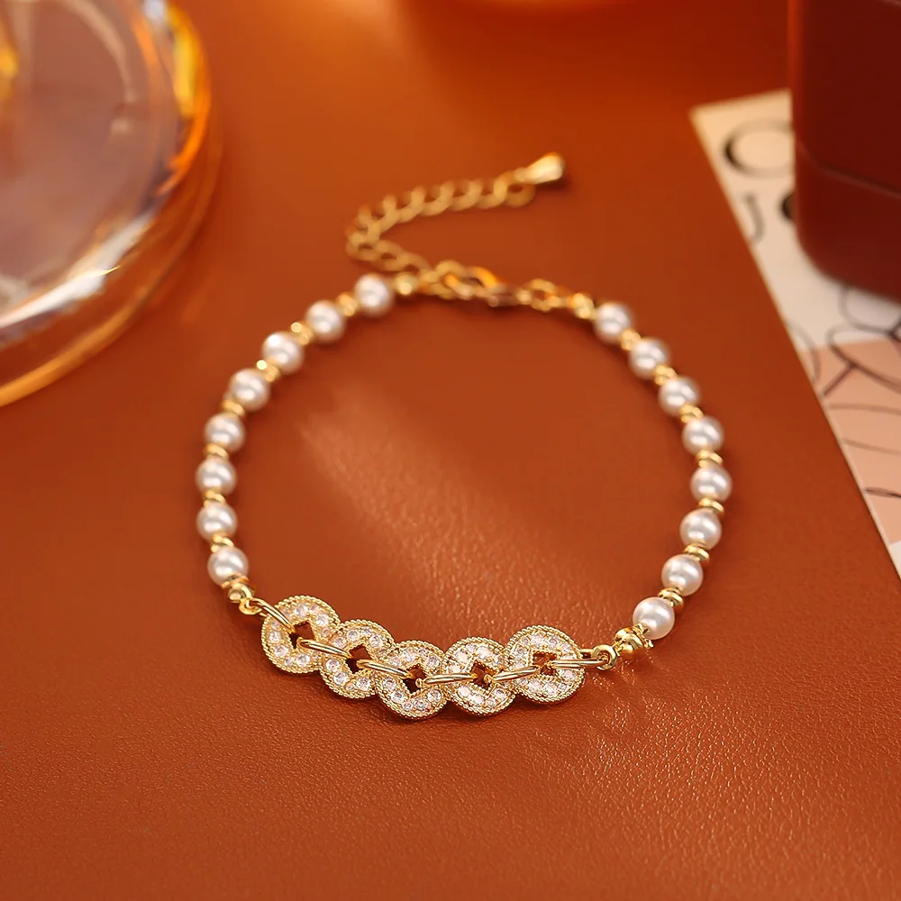 

Браслет из циркония и жемчуга «Пять императоров»: Элитный модный браслет-оберег для привлечения удачи в денежном потоке, в этническом стиле