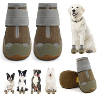 4pcs/set Pet Dog Shoes Reflective Waterproof Dog Boots Warm Snow Rain Pets Booties Anti-slip Socks Footwear For Medium Large Dog