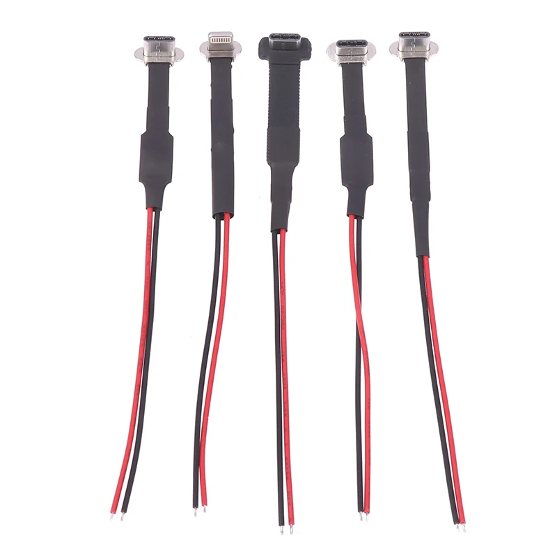 1PC Type-C USB Connector FPC 2Pin 3Pin W/ Resistor R1 Soft Flat Cable Male Charging Cable Fast Charge Wire Extention For Phone