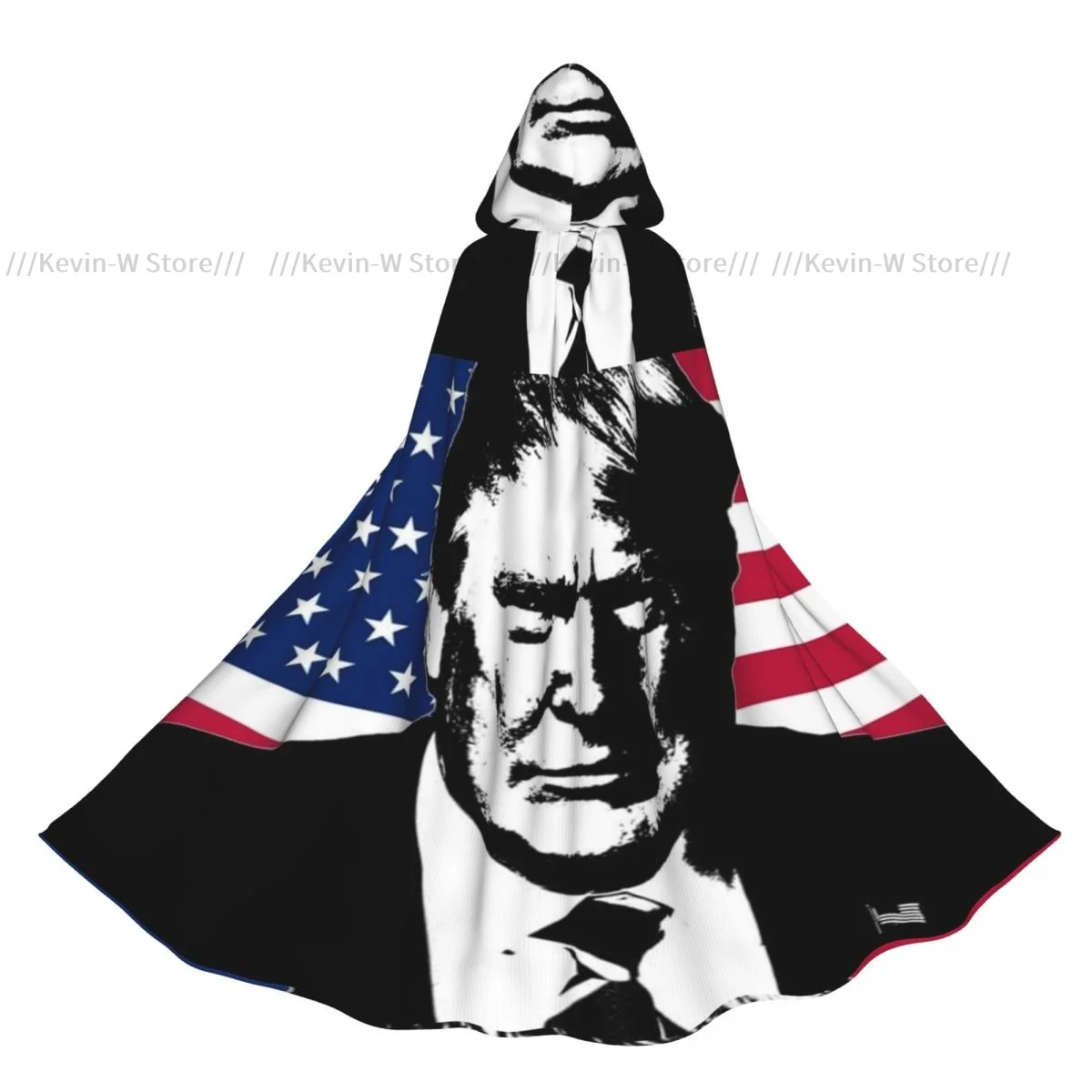 Long Cape Cloak Trump 2024 Flag Hooded Cloak Coat Autumn Hoodies