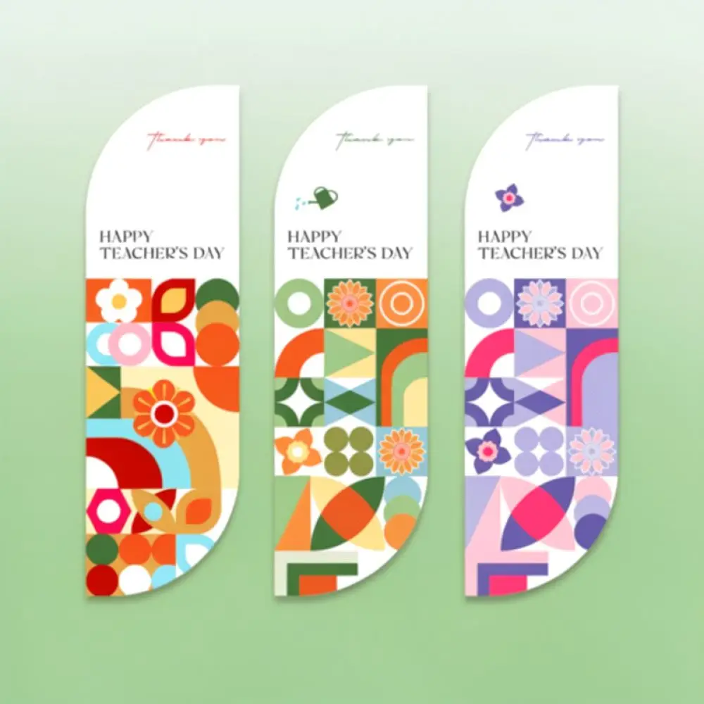 Creative Shaped Greeting Card For Teacher Gift Chinese Aesthetic Floral Pattern Thank You Note Decorative Stationery