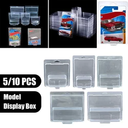 5/10Pcs Car Toy Transparent Display Case Hotwheels Protective Shell Boulevard Transport fleet Model Card Board Collect Protect